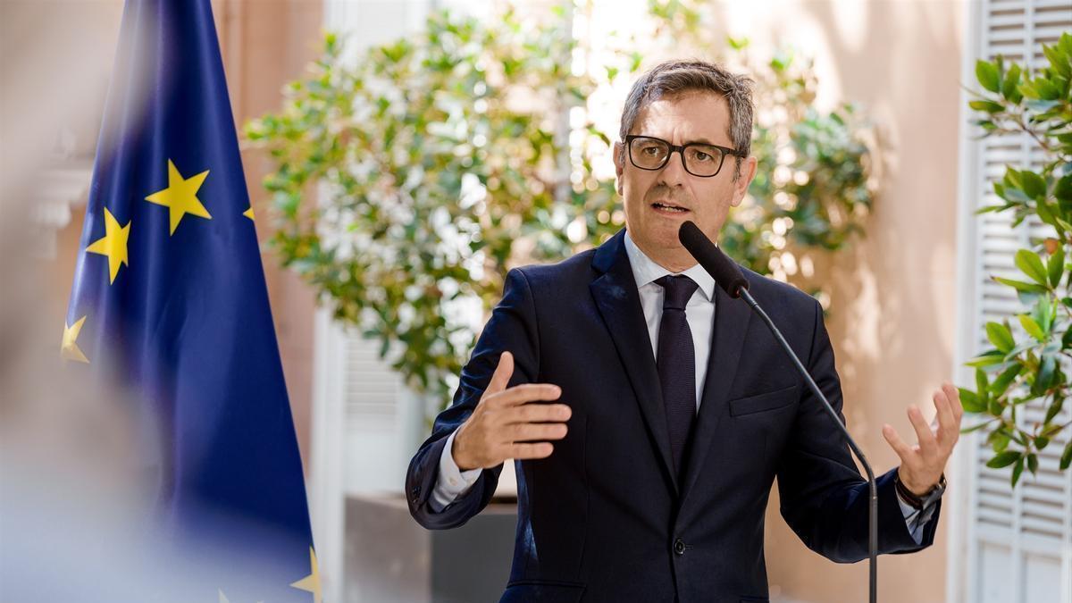 El ministro de Justicia, Presidencia y Relaciones con las Cortes, Félix Bolaños.