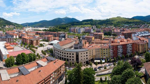 Zona ayuntamiento Laudio desde el aire