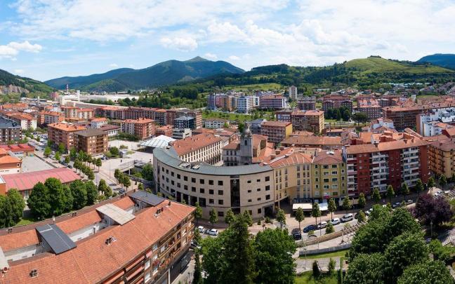 Zona ayuntamiento Laudio desde el aire