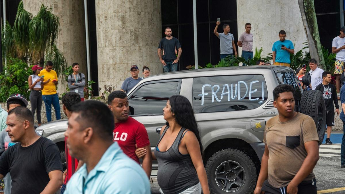 Protesta contra el resultado de las elecciones presidenciales que han otorgado la victoria a Nicolás Maduro.