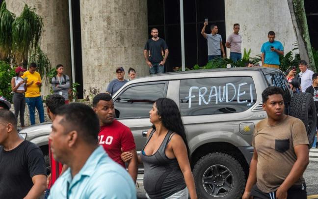 Protesta contra el resultado de las elecciones presidenciales que han otorgado la victoria a Nicolás Maduro.