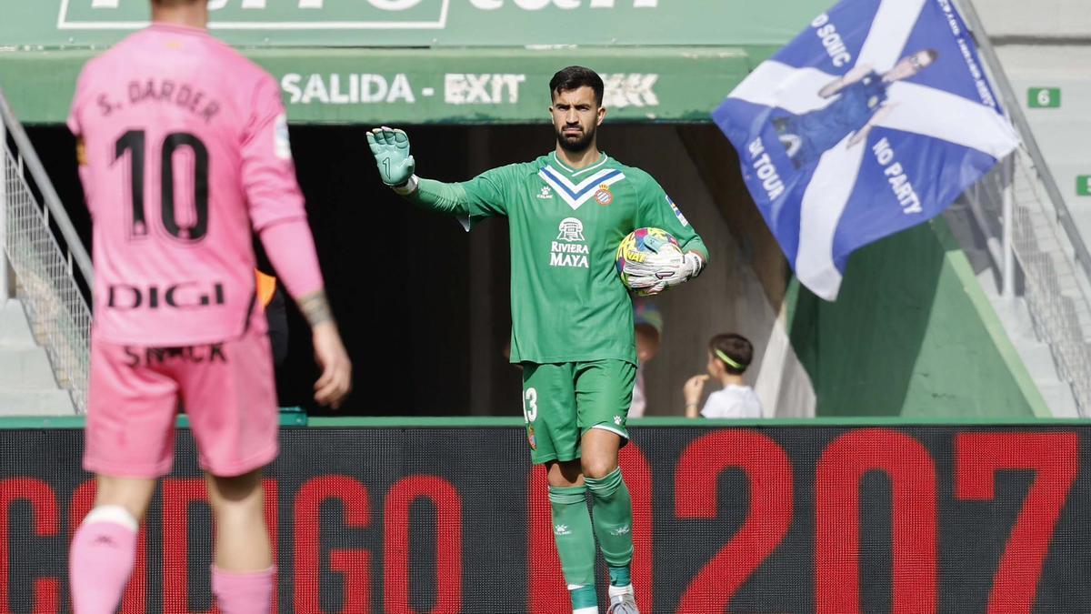 Fernando Pacheco, con la zamarra del Espanyol.