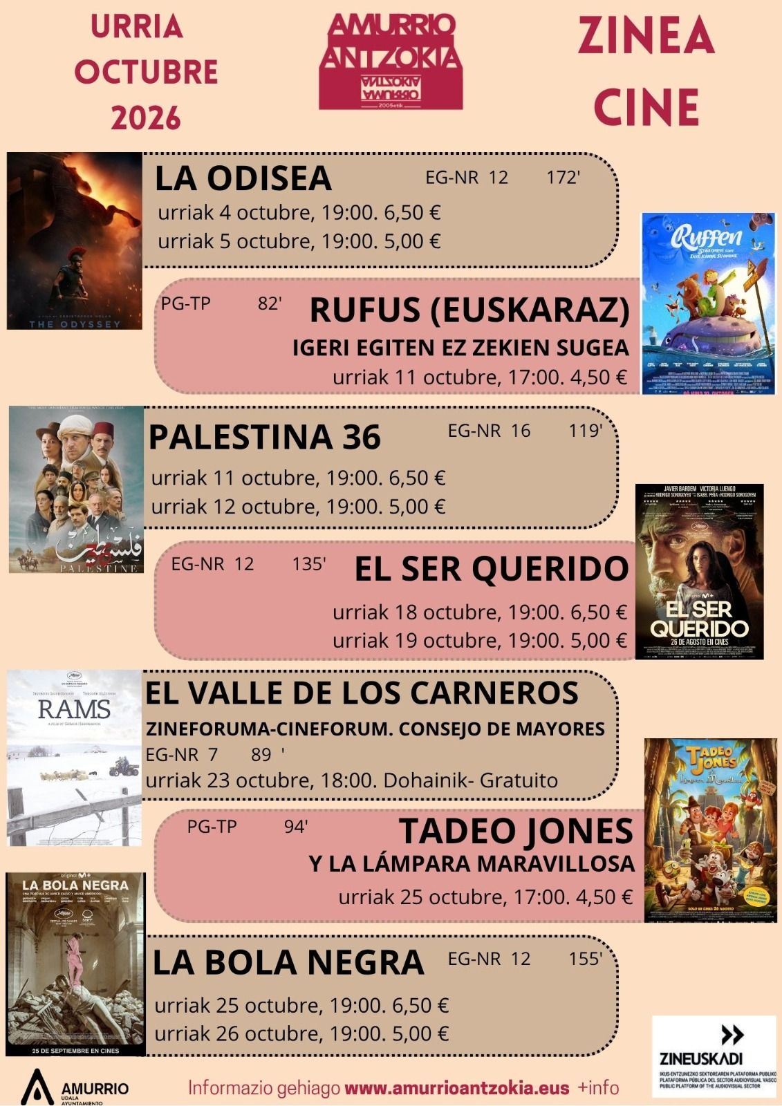 Cartelera de cine de octubre