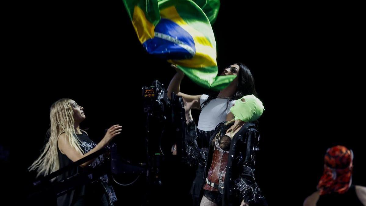 Madonna durante el ensayo del concierto.