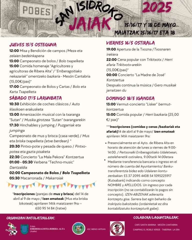 Fiestas de San Isidro en Pobes, Ribera Alta