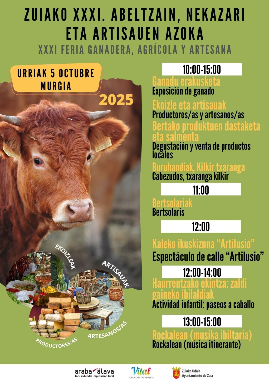 Cartel de la XXXI Feria ganadera, agrícola y artesana del Valle de Zuia