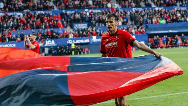 Ante Budimir celebrando su tanto frente al Atlético de Madrid. Foto: PATXI CASCANTE Ante Budimir celebrando su tanto frente al Atlético de Madrid. Foto: PATXI CASCANTE