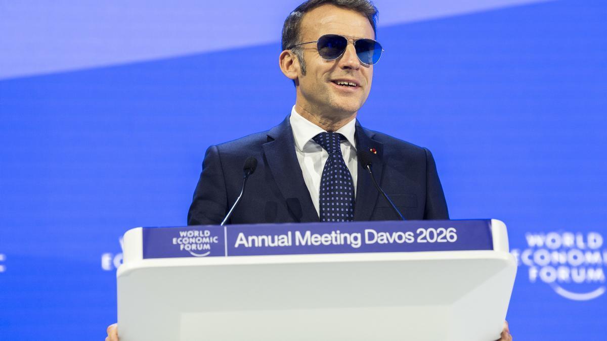 Macron, durante su comparecencia en Davos.