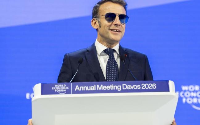 Macron, durante su comparecencia en Davos.