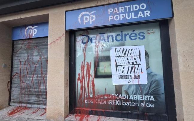 Sabotaje en la sede del PP de Bilbao