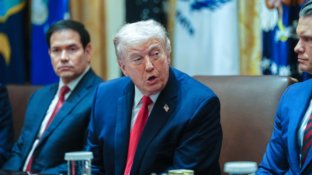 El presidente de EEUU, Donald Trump, durante una reunión de su gabinete.