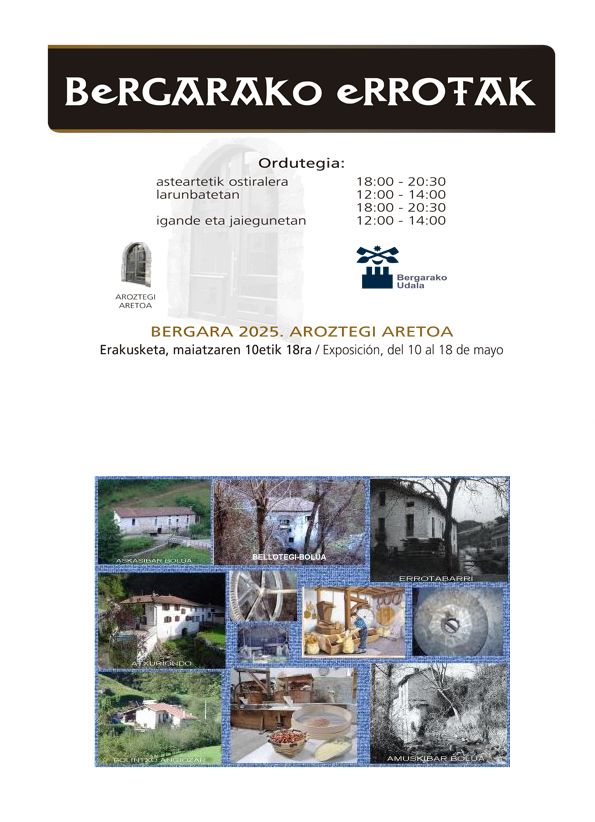 Cartel que anuncia la exposición que podrá visitarse del 10 al 18 de mayo en la sala Aroztegi.