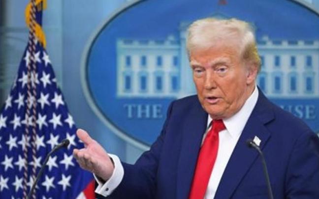 El presidente estadounidense Donald Trump, durante una comparecencia