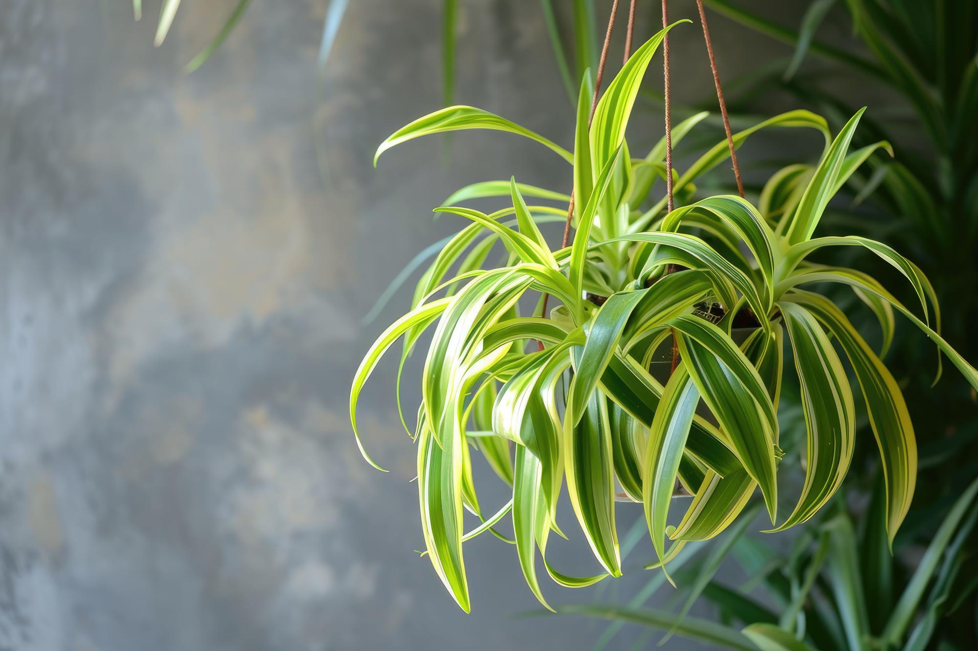 'Chlorophytum comosum' colgante.