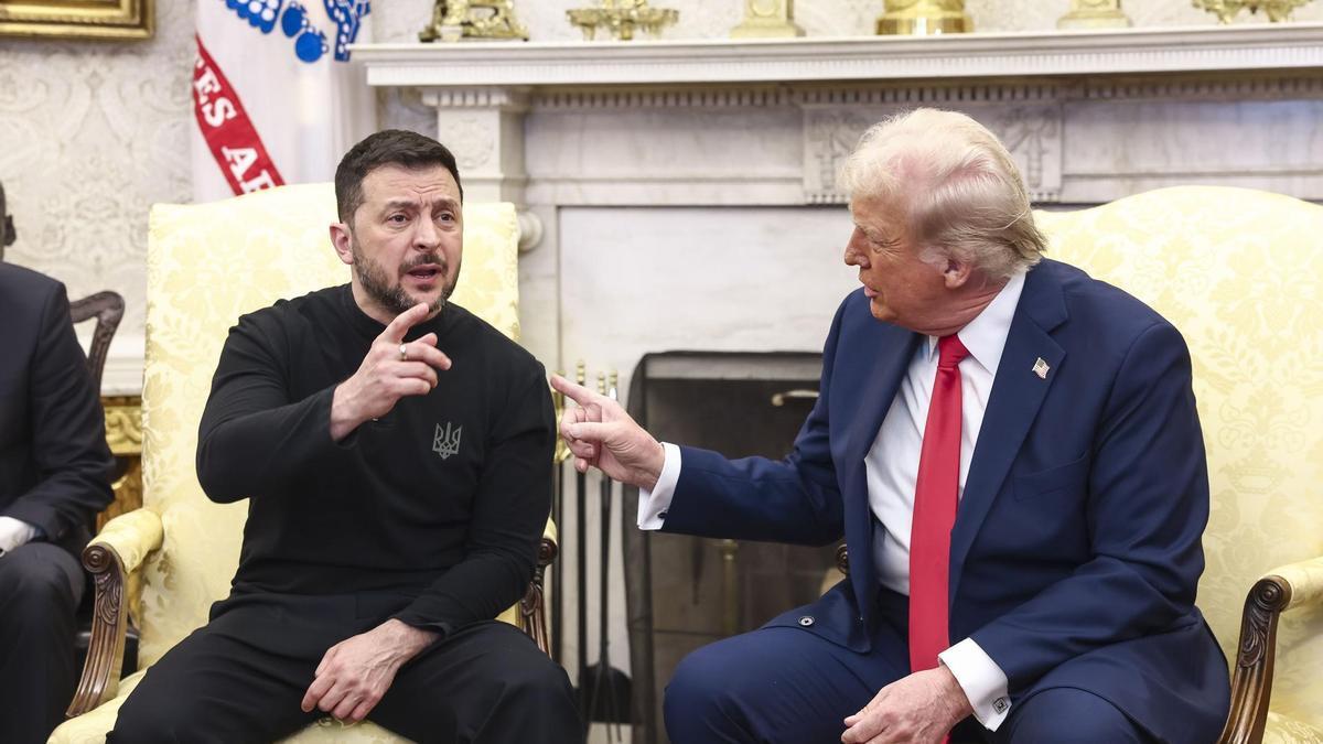 Donald Trump y Volodimir Zelenski se enfrentan durante su reunión en la Casa Blanca