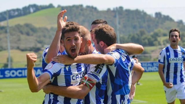 Javier Martón, pichihi del Sanse, celebra uno de los doce goles que ha marcado este curso Javier Martón, pichihi del Sanse, celebra uno de los doce goles que ha marcado este curso