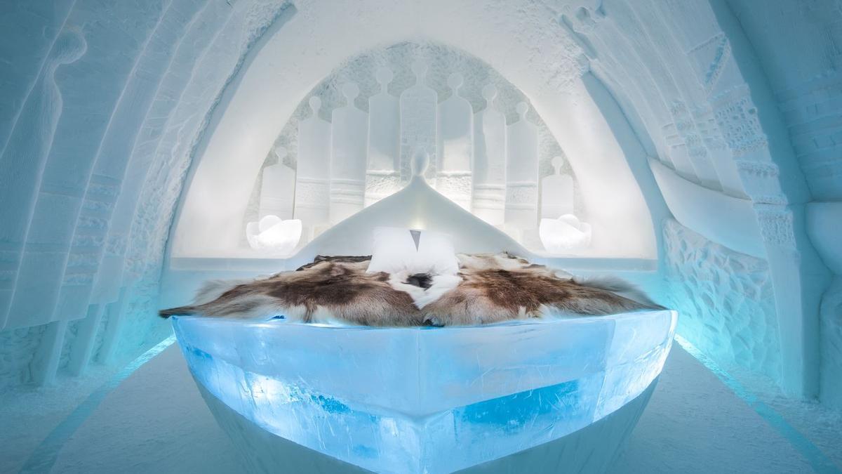 Una de las suites que ofrece el Ice Hotel.