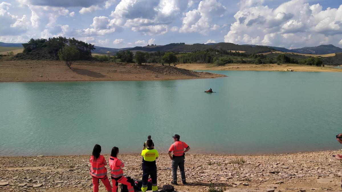 Dispositivo de búsqueda en la tarde del martes en el pantano de Alloz.