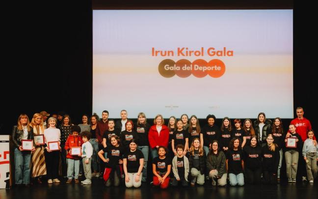Todos los ganadores en la Kirol Gala de Irun celebrada el lunes en Ficoba.