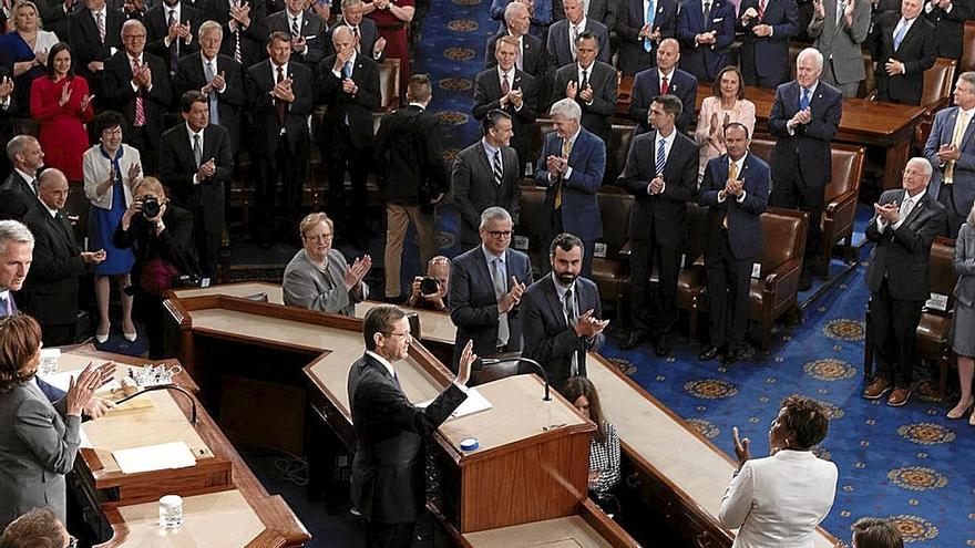 El presidente de Israel, Isaac Herzog, ofreció ayer un discurso ante el Congreso de EEUU. | FOTO: EFE