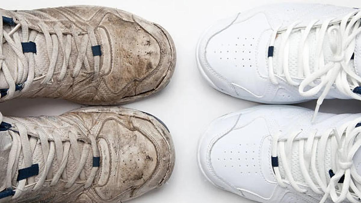 El antes y el después de unas zapatillas deportivas