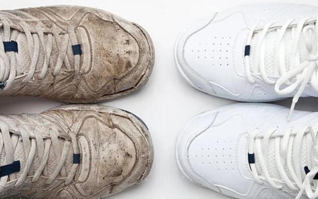 El antes y el después de unas zapatillas deportivas
