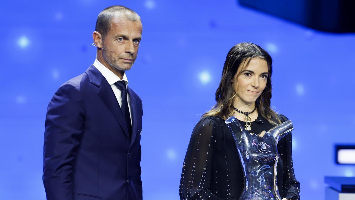 Aitana Bonmatí, durante la gala de la UEFA