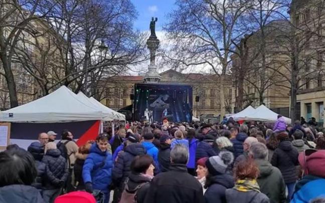 El evento organizado por la plataforma 'Yala, Nafarroa con Palestina', en la mañana de este sábado