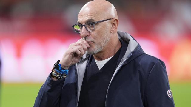 El seleccionador Luis de la Fuente, durante un partido de España.