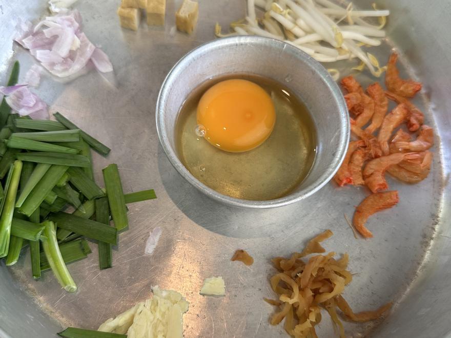 Ingredientes para el Pad Thai.