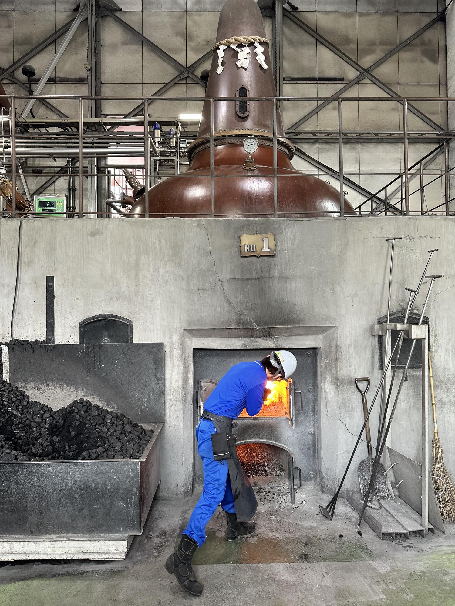 Proceso de destilación del whisky.