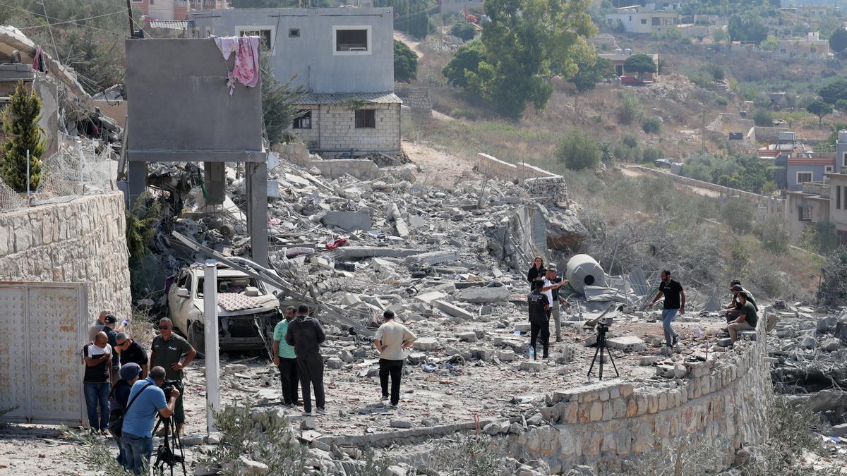 Imagen de uno de los lugares atacados por Israel en el sur de Líbano