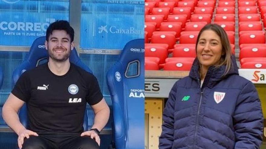 Nicolás De Silva y Toscana Viar Moron, nutricionistas del Alavés y Athletic Bilbao respectivamente.