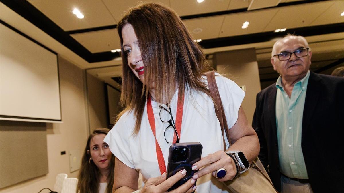 La exmilitante socialista Leire Díez, en una comparecencia ante los medios de comunicación.