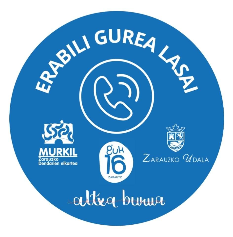 Pegatina de la campaña 'Erabili gure lasai'.