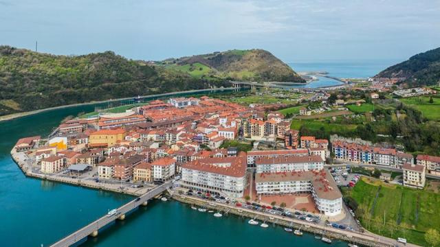 Plano aéreo del municipio de Orio.