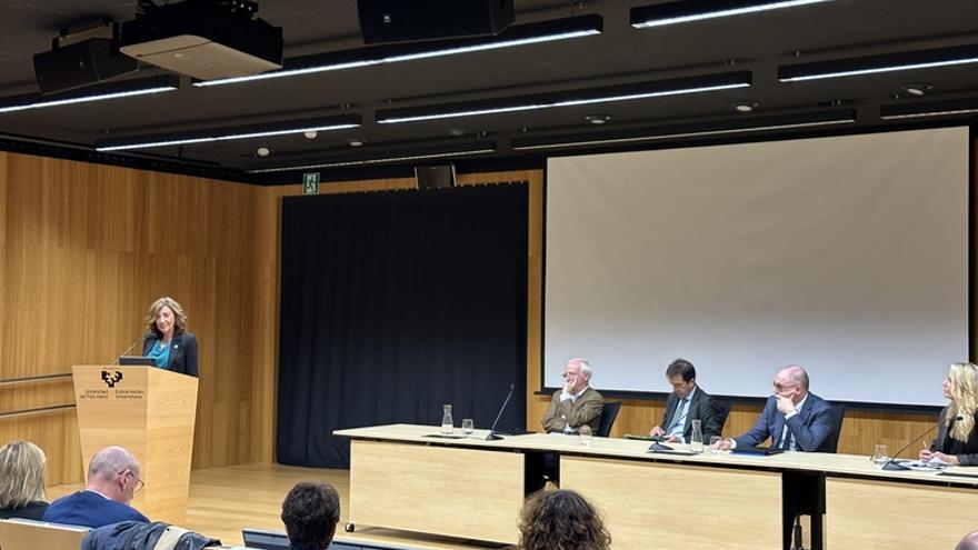 Olatz Garamendi, durante el acto en el que ha participado este lunes.