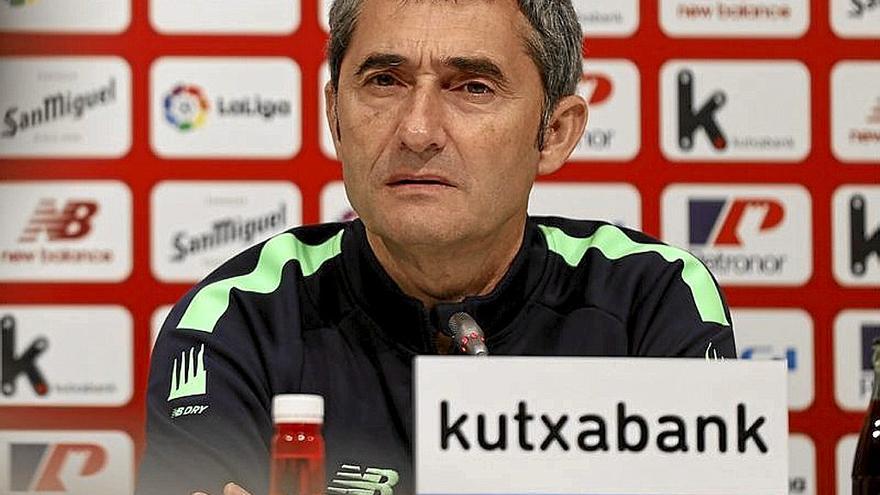 Valverde, en la conferencia de prensa del sábado en Lezama. | FOTO: EFE