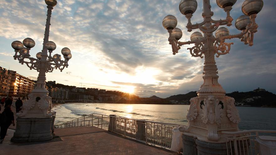 Atardecer en el paseo de La Concha
