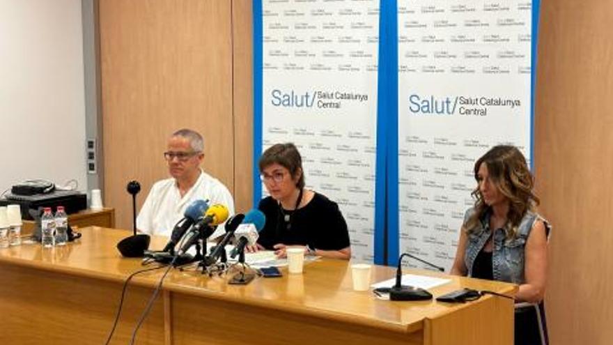 Rueda de prensa con la gerente del Hospital de Berga Antònia Baraldés y la gerente de la Regió Sanitària Catalunya Central, Alba Oms.