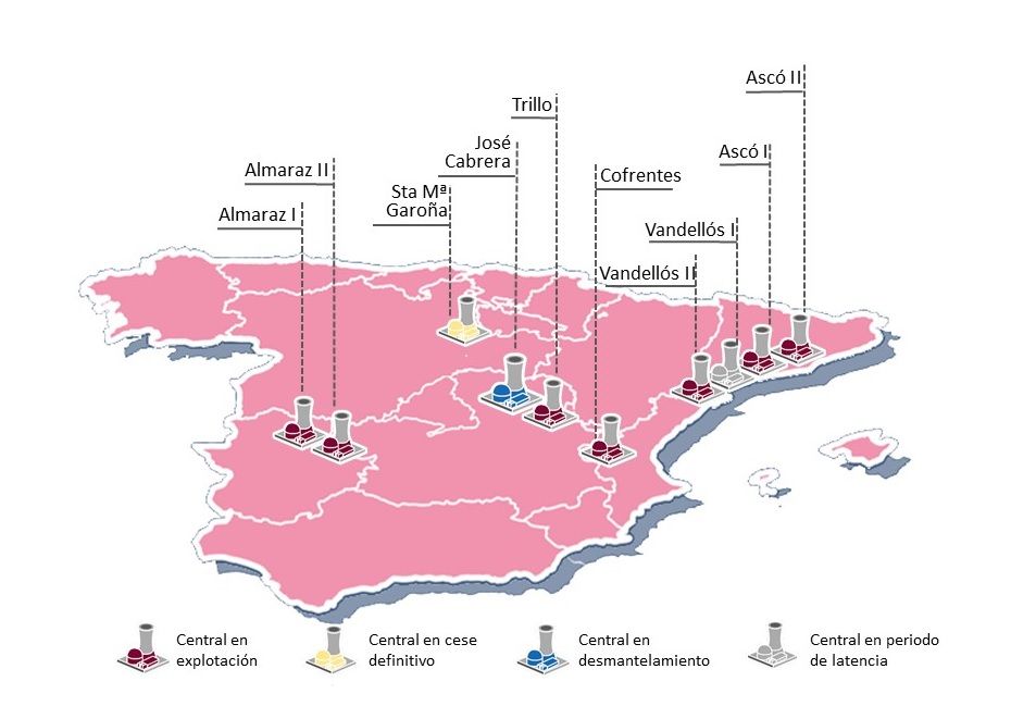Mapa de centrales nucleares