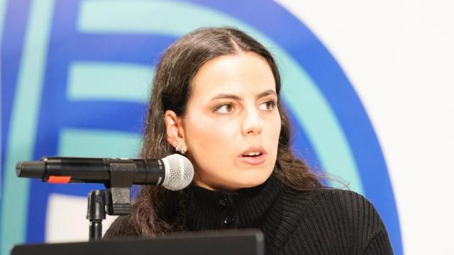 Iratxe Reparaz Azokako irudigintzari buruzko solasaldian.