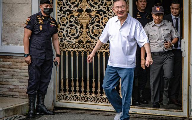Thaksin Shinawatra, a su salida de prisión.