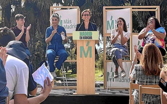 Mónica García durante la apertura del curso político de Más Madrid. baja