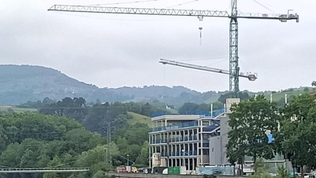 Estado actual de las obras del polideportivo.