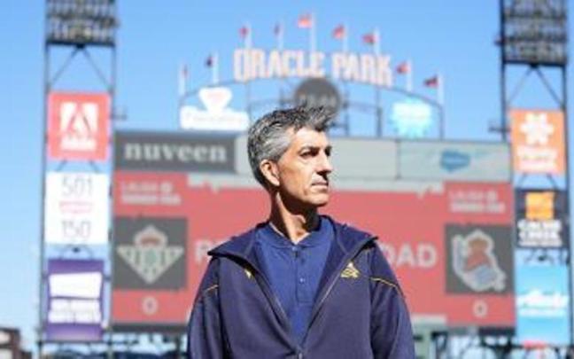 Imanol Alguacil, durante el partido ante el Betis. / EFE