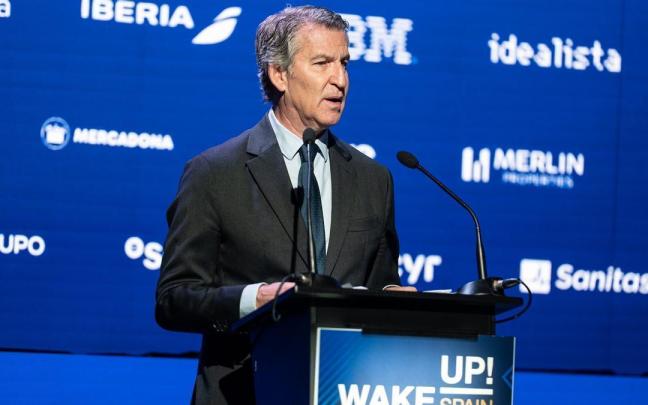 Alberto Núñez Feijóo, durante su intervención en el Foro 'Wake up Spain! Wake up Europe!'.