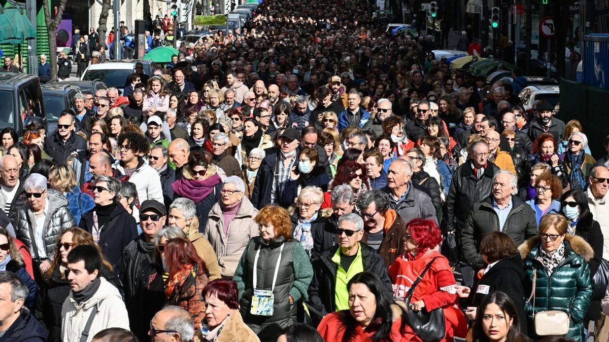 Manifestación convocada por los trabajadores de Osakidetza.