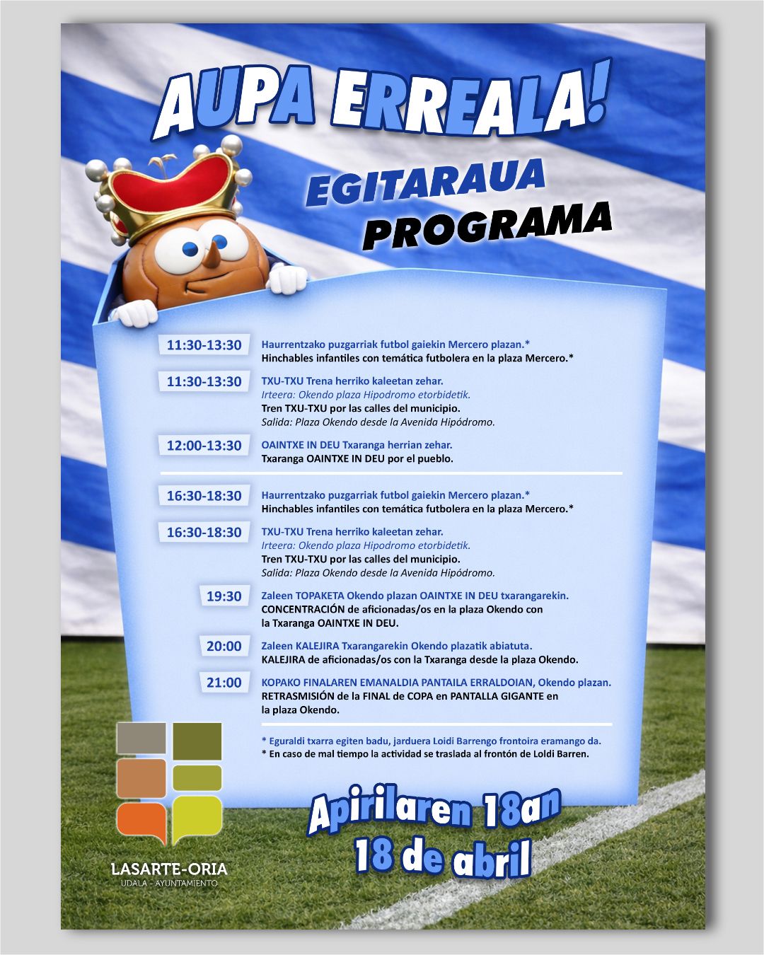 Cartel con la progración