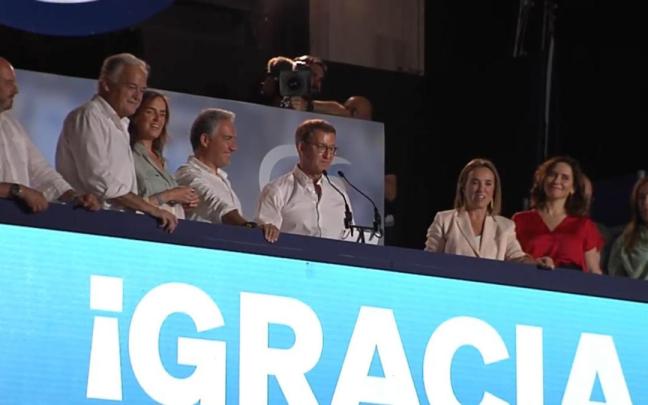 Feijóo, en el balcón de Génova.